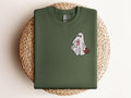 Embroidered Halloween Ghost Sweatshirt, Diet Coke, Spooky Season