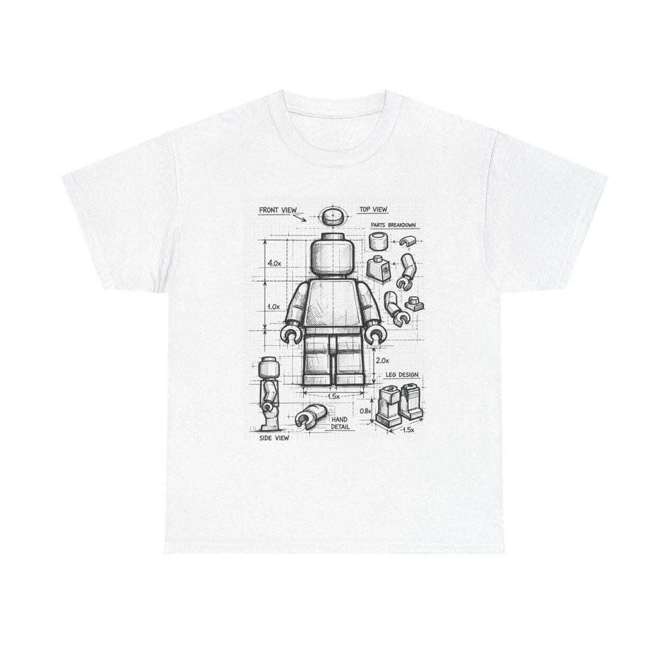 LEGO Minifigure Blueprint T-Shirt | Toy Schematic Tee