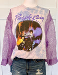 Prince Pur Rain graphic T with added purple sheer sleeves