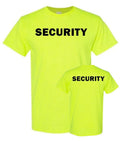 High Visibility Security T-Shirt | Neon Yellow Orange Cotton Uniform Events Bouncer