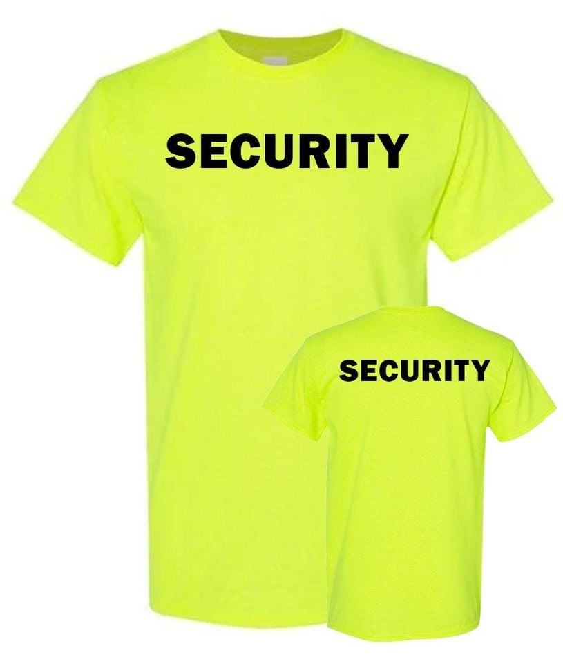 High Visibility Security T-Shirt | Neon Yellow Orange Cotton Uniform Events Bouncer