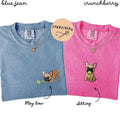 Embroidered Dog Tee, French Bulldog Puppy Tennis Ball Shirt, Gifts for Dog Owners, Lovers Dog Tee, Frenchie Mom Gift, Trendy Dog