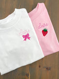 Girls Embroidered Shirt, Kids Name Tshirt, Personalized Girl Shirt, Toddler Monogrammed Tee, Youth Bella Canvas Shirt, Girls Valentine