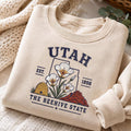 Utah Embroidery Sweatshirt, Utah Crewneck Shirt, Minimalist Travel Souvenir, State Lover Gift, Aesthetic Sweatshirt For Women Home Gift