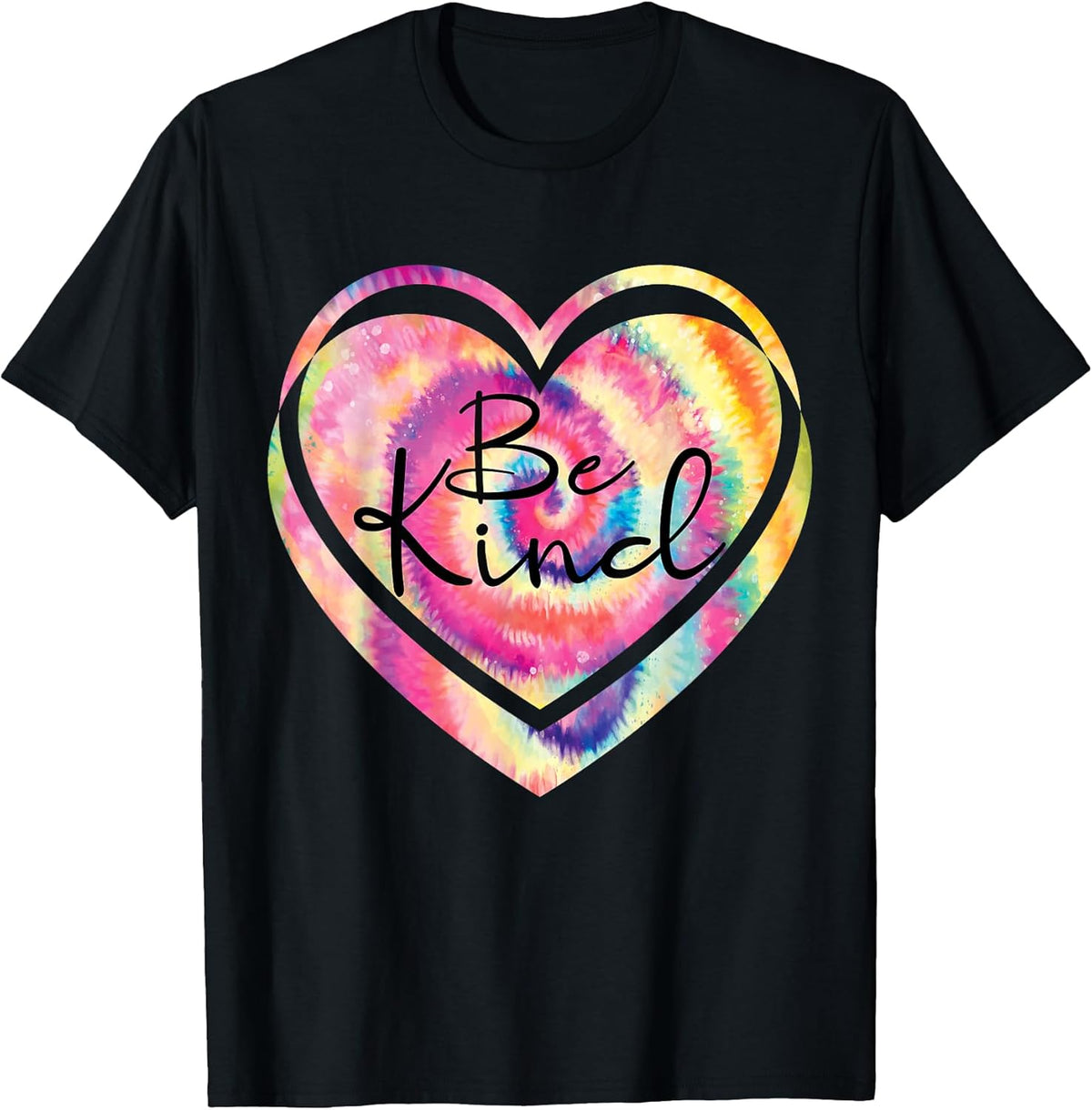 Tie Dye Be Kind Heart Inspirational Quote Hippie Kindness T-Shirt