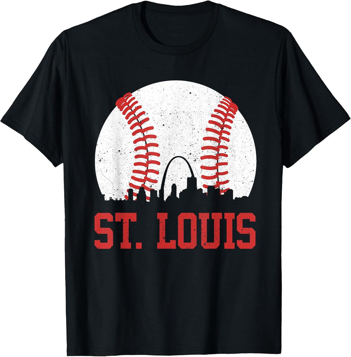 St. Louis Cityscape Vintage Baseball City Men Women Kids T-Shirt