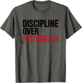 Discipline Over Motivation, Gym Bodybuilder Weightlifting T-Shirt