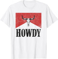 Vintage Bull Skull Hey There Howdy Western Country Cowgirl T-Shirt