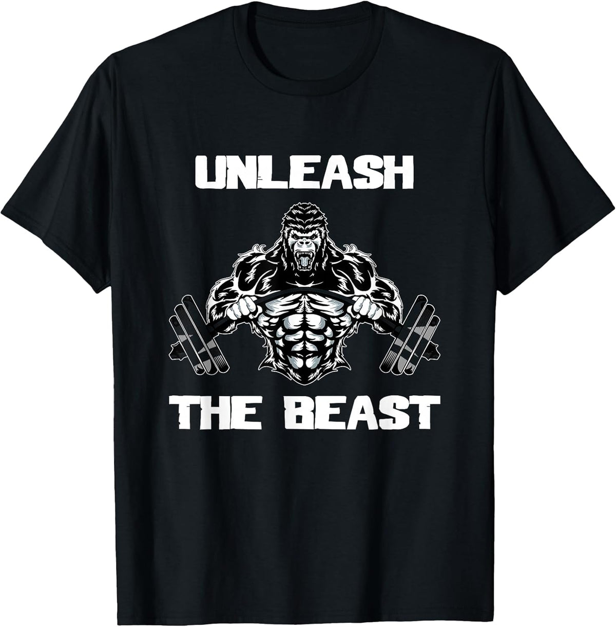 Unleash The Beast Gorilla Bodybuilding Motivational Gift T-Shirt