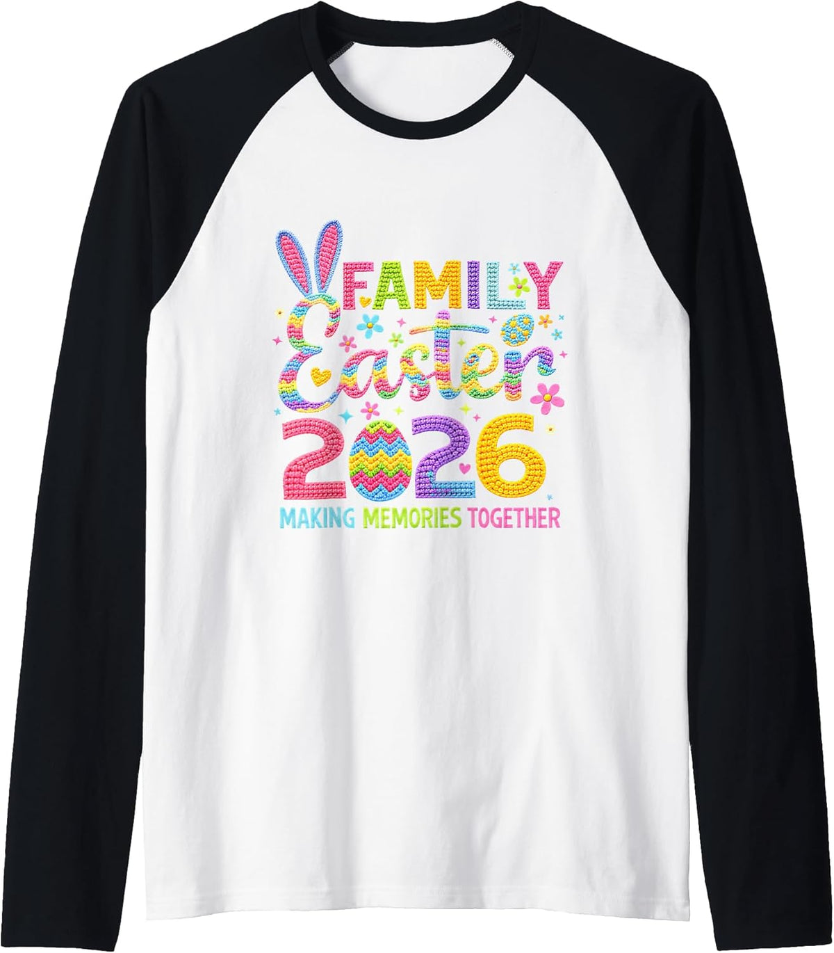 2026 Family Easter Making Memories Bunny Raglan Baseball Tee