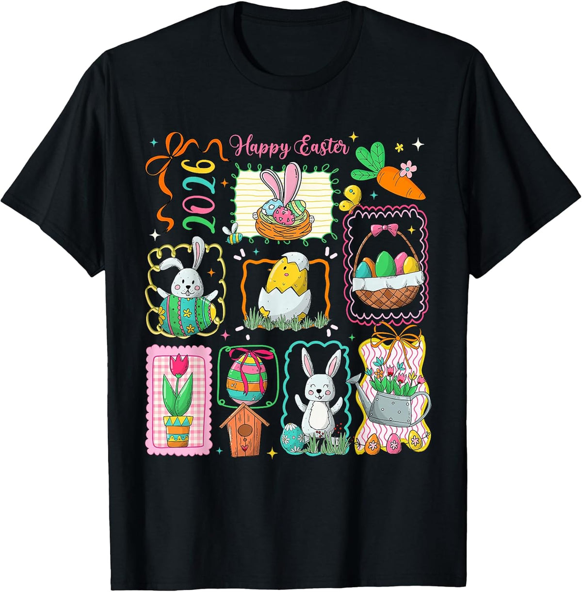 Happy Easter 2026 Cute Bunny Eggs Easter Day Girl Women Kid T-Shirt