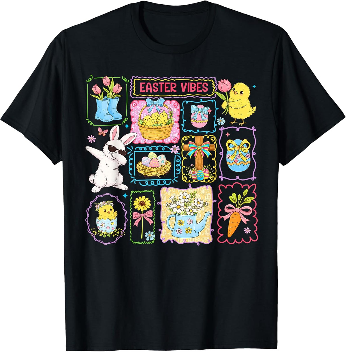 Easter Vibes 2026 Cute Bunny Rabbit Easter Day Women Girls T-Shirt