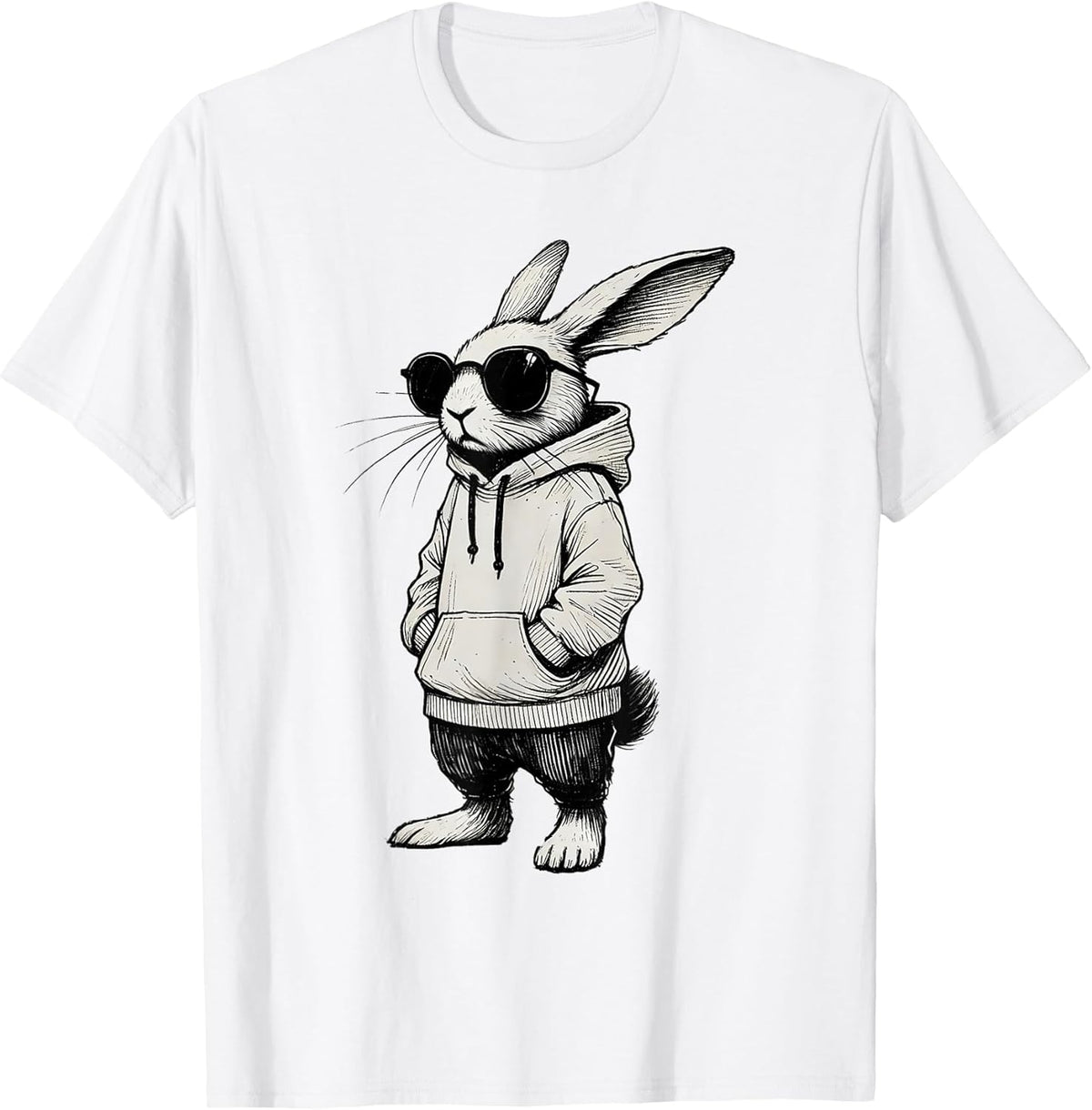 Bunny Face with Sunglasses Easter Day for Boys Men Kids T-Shirt