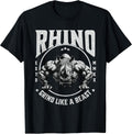 Rhino Grind Like a Beast Pushup Gym Motivation Workout T-Shirt