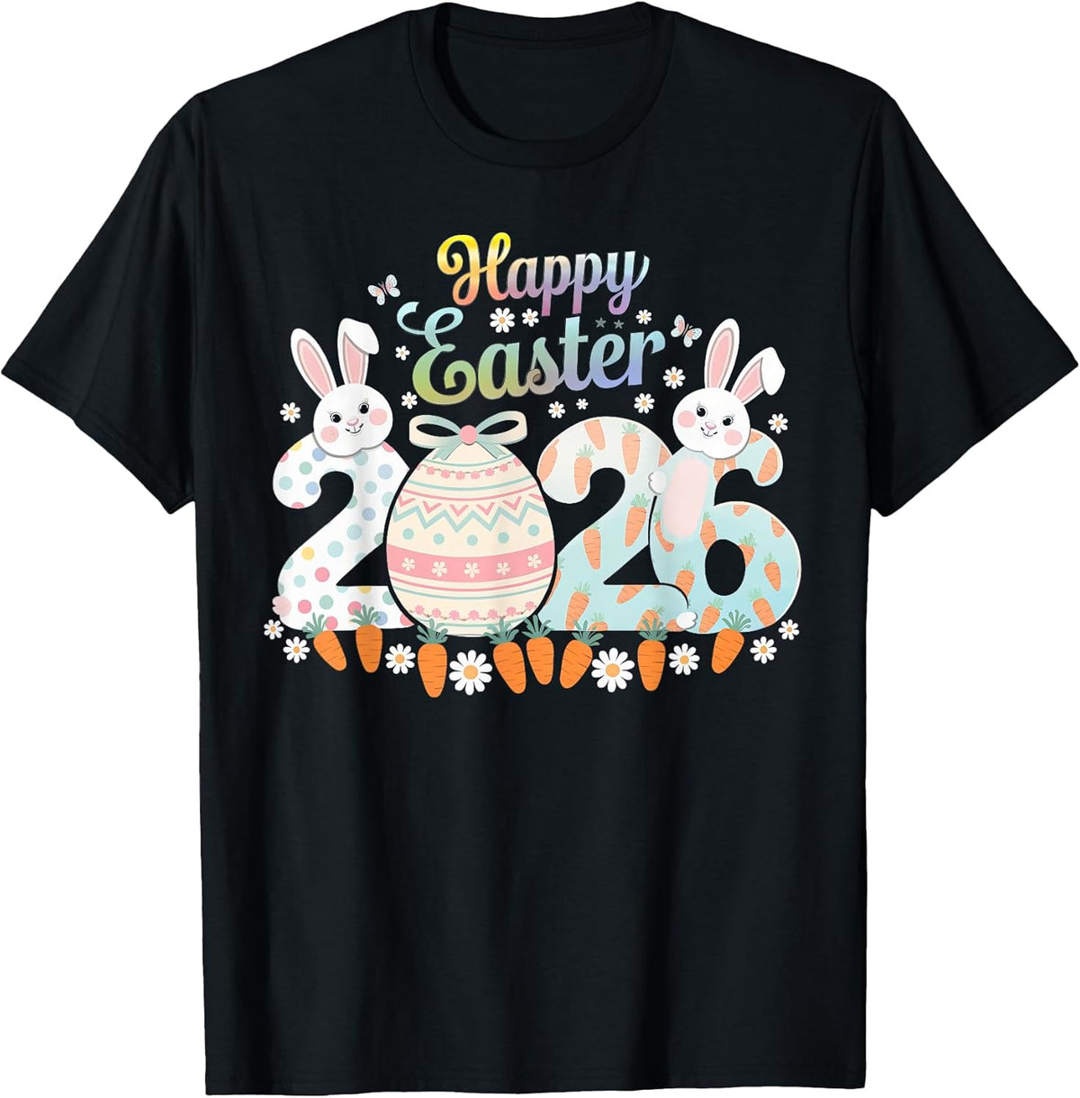 Happy Easter 2026 Bunny Rabbit Funny Easter Day Women Girls T-Shirt