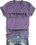 Stronger Than The Storm V Neck Short Sleeve Top Inspirational Positive Quotes Graphic Shirt