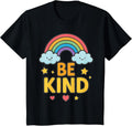 Kids Girls Be Kind Rainbow Motivational Message Colorful Positive T-Shirt