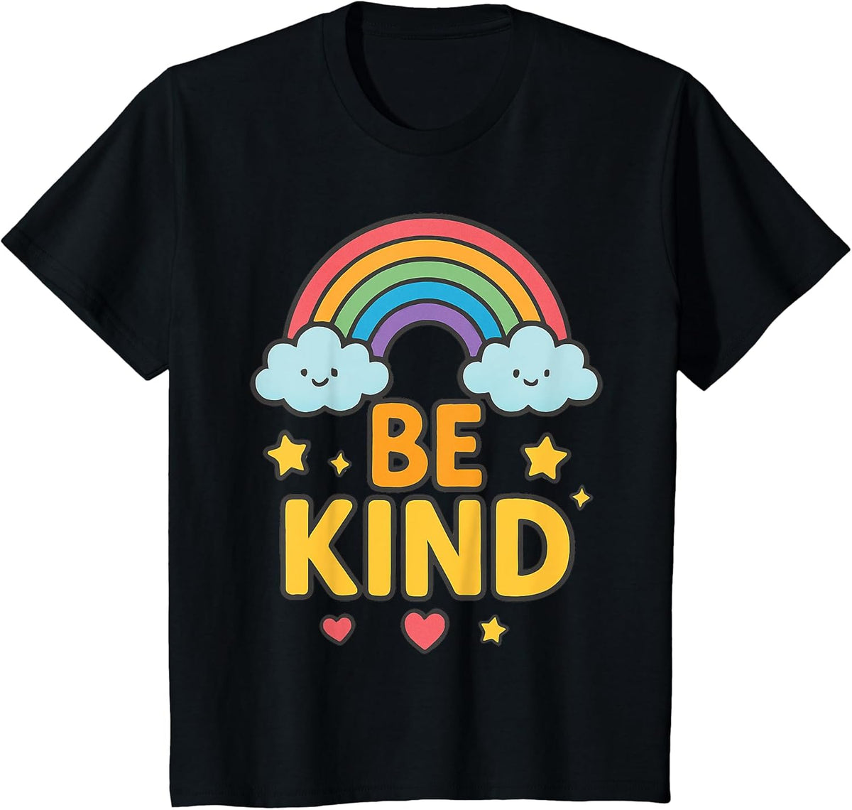 Kids Girls Be Kind Rainbow Motivational Message Colorful Positive T-Shirt