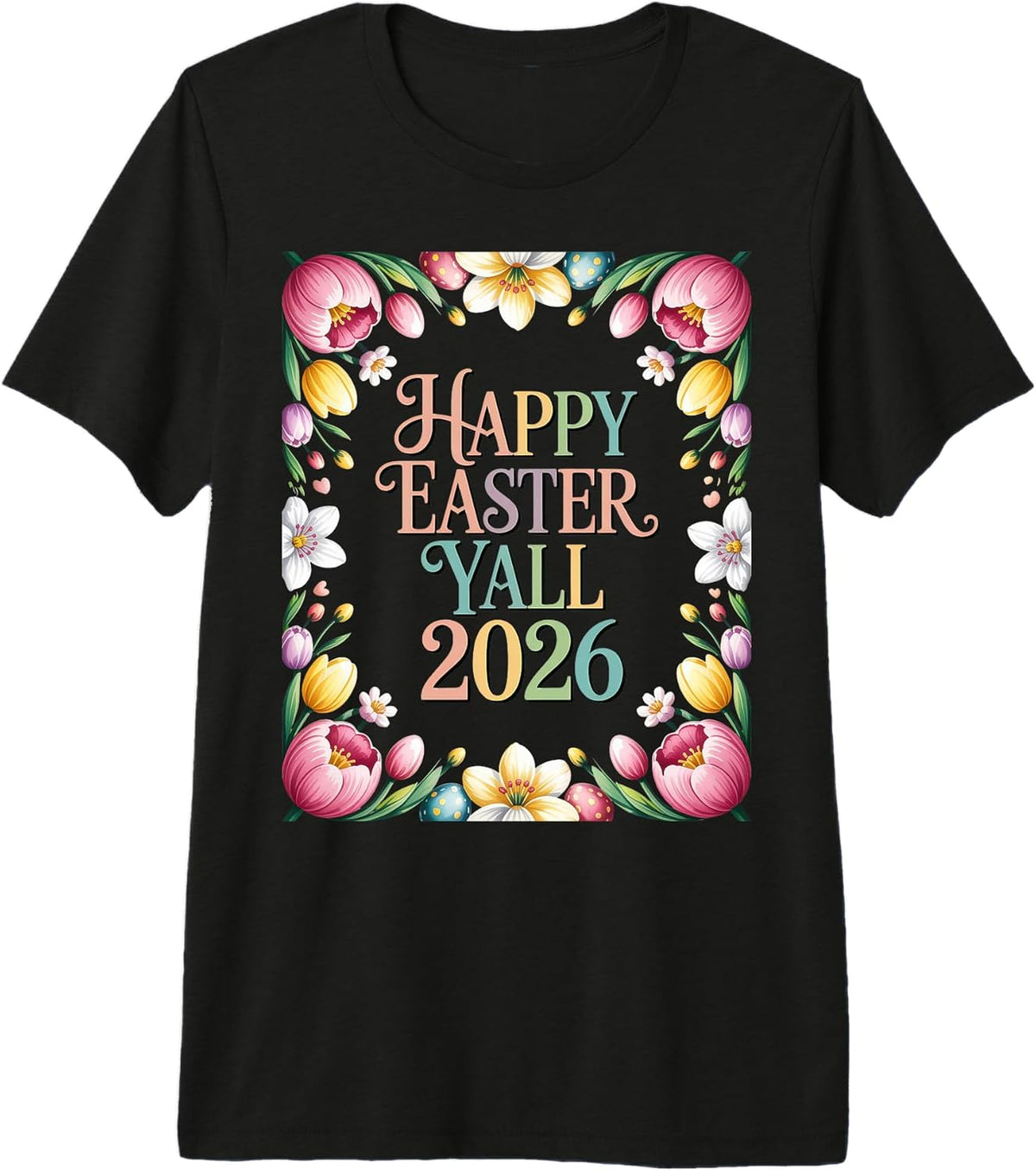 Happy Easter Yall 2026 Funny Easter Premium Tri-Blend T-Shirt