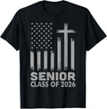 Senior Class of 2026 USA Flag Christian Graduation 2026 T-Shirt