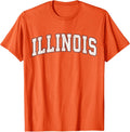 Retro Illinois Tee Vintage Illinois Orange Blue Throwback IL T-Shirt