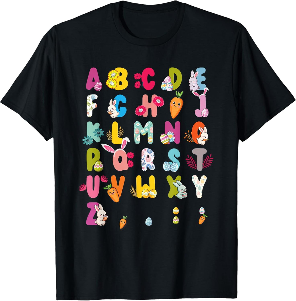 Easter Alphabet Easter Egg Easter Bunny 2025 Kids T-Shirt