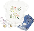 Sunset Pine Tree Tshirt Women Camping Tshirt Retro Sun Print Graphic Tee Casual Short Sleeve Top