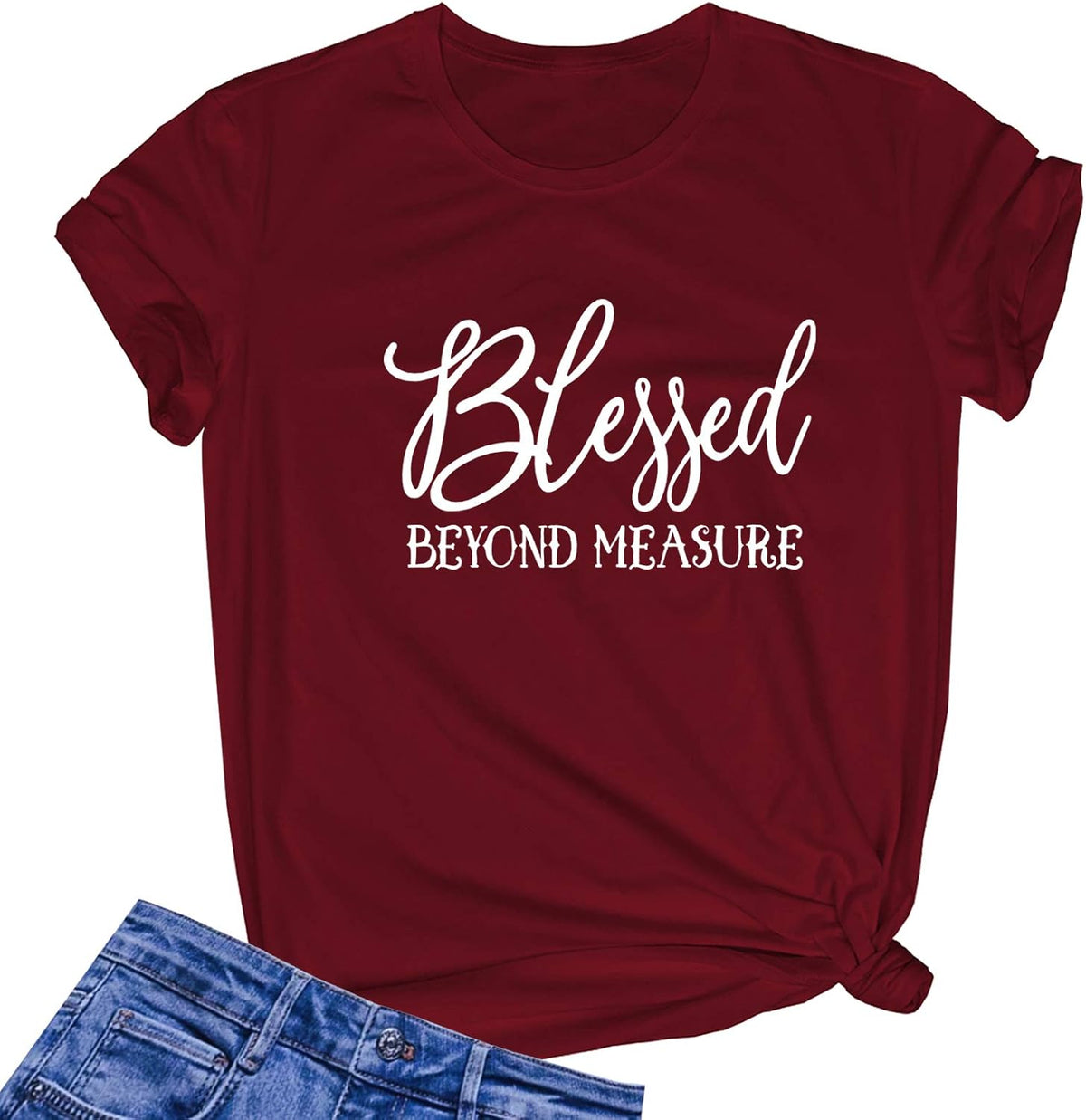 Women Blessed Beyond Measure Graphic Funny Cute T Shirts (Gift Ideas)