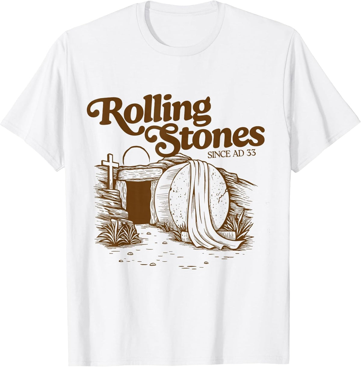The Stone was Rolled Away He Alive Retro Christian Easter T-Shirt