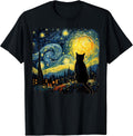 Cat Starry Night Van Gogh Cat for Cat Lover Cat Mom Cat Dad T-Shirt