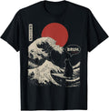 Bruh. The Great Wave Kanagawa Funny Japanese Surfing Cat T-Shirt