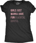 Womens Girls Just Wanna Have Fundamental Rights T Shirt Pro Choice Support Graphic Tee for Ladies