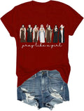 Pray Like A Girl Christian Shirt,Inspirational Faith T-Shirt,Women’s Religious Jesus Quote Tee