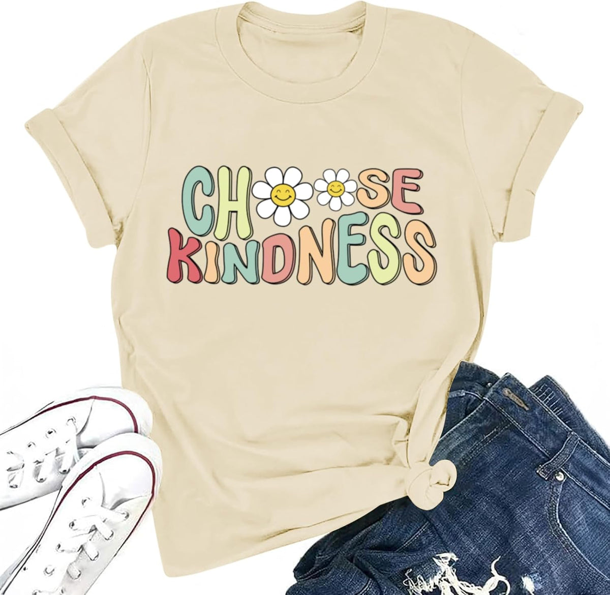 Choose Kindness Shirts for Women Be Kind Tshirt Inspirational Teacher Shirt Cute Positive Saying Casual Tee Tops