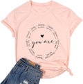 You are Inspiration Shirts Women Cute Heart Graphic Tee Casual Short Sleeve Blessed Saying Tops