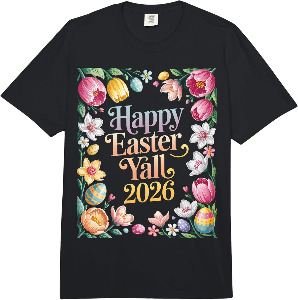 Happy Easter Yall 2026 Funny Easter Comfort Colors Adult Heavyweight T-Shirt