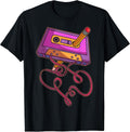 80s Cassette Tape Pencil 1980s Retro Vintage Throwback Music Short Sleeve T-Shirt