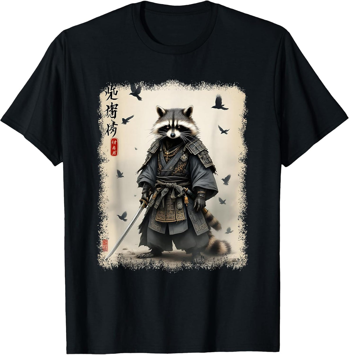 Samurai Raccoon, Japanese Warrior & Art | Vintage Anime T-Shirt