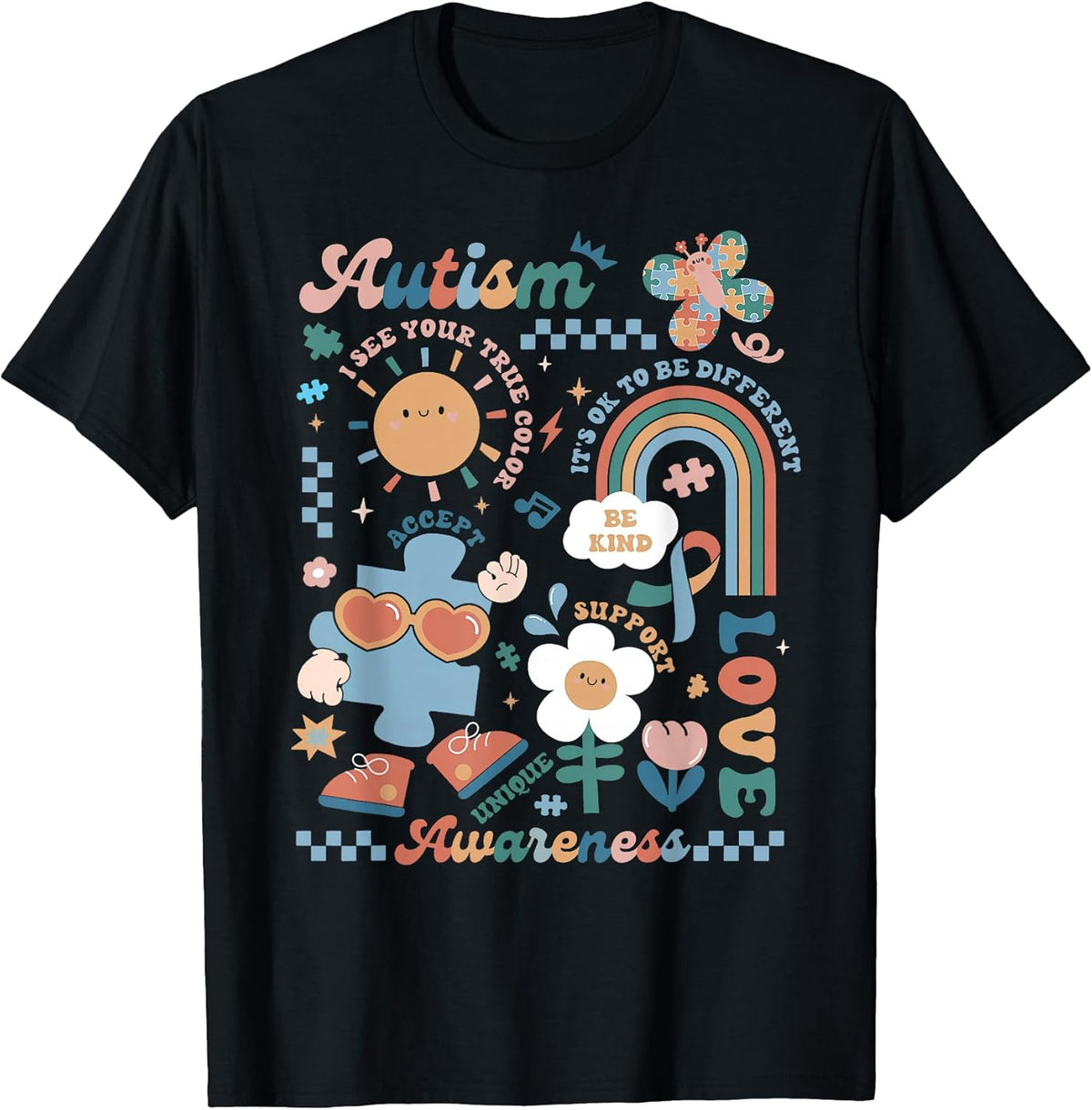 Groovy Autism Quotes Special Education Teacher Inspirational T-Shirt