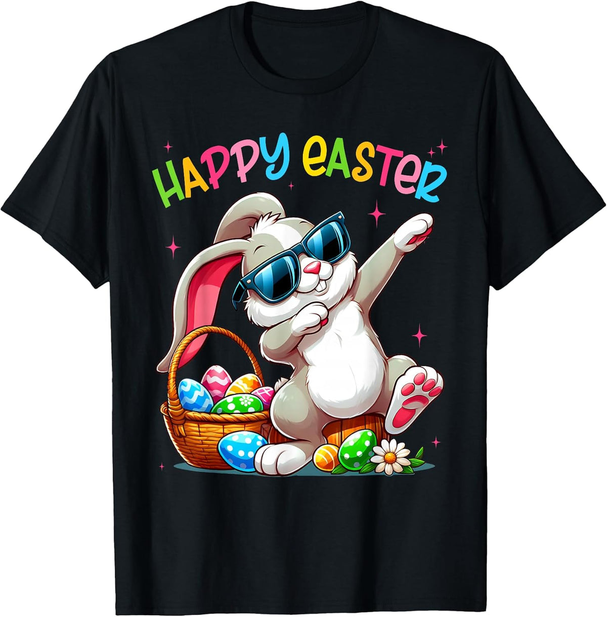 Funny Dabbing Bunny Easter Happy Easter for Boys Girls Adult T-Shirt
