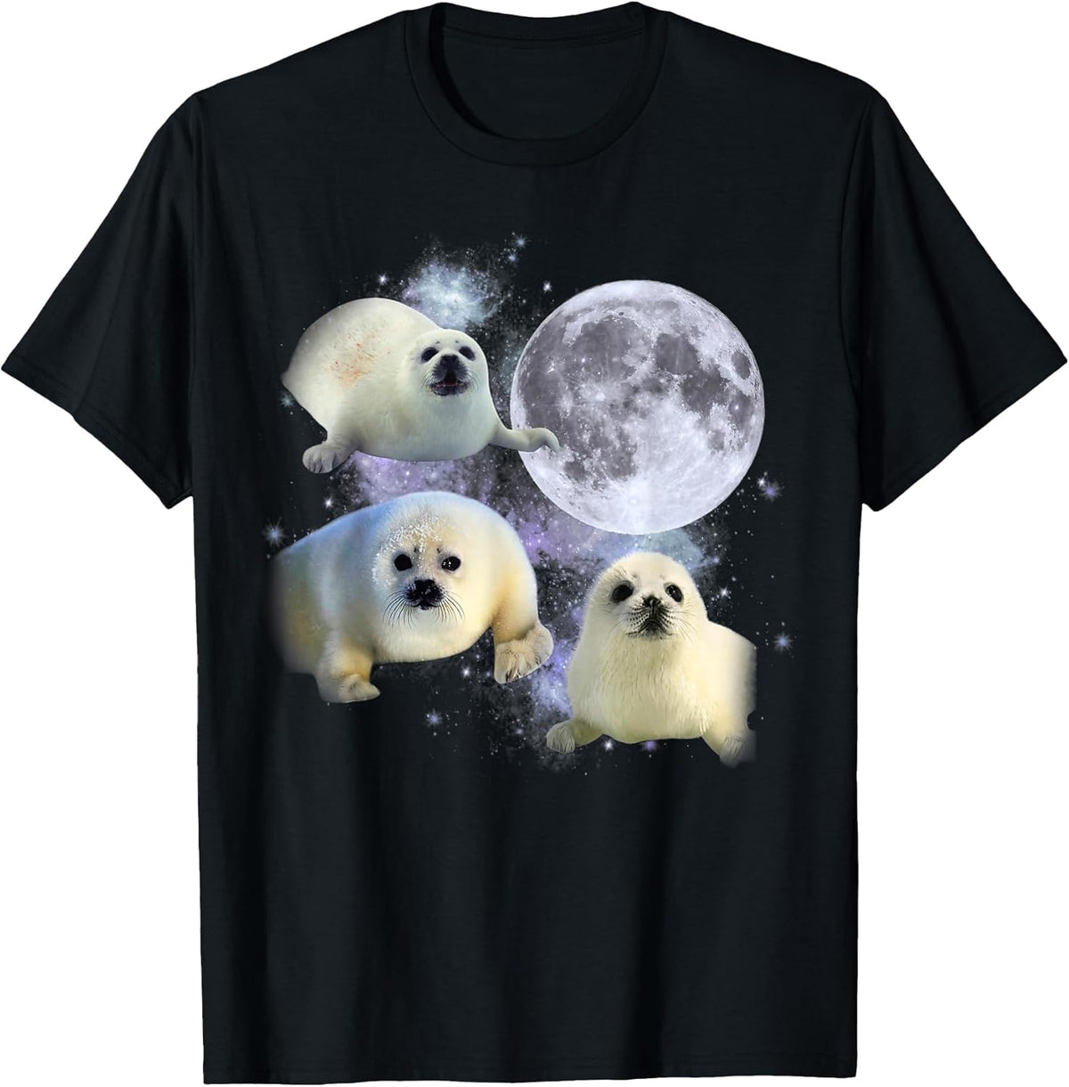 Three Baby Seal Vintage Graphic 90s Funny T-Shirt