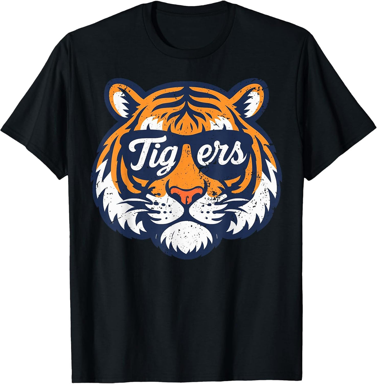 Vintage Tiger Wearing Sunglasses Retro Graphic Tee Tiger T-Shirt