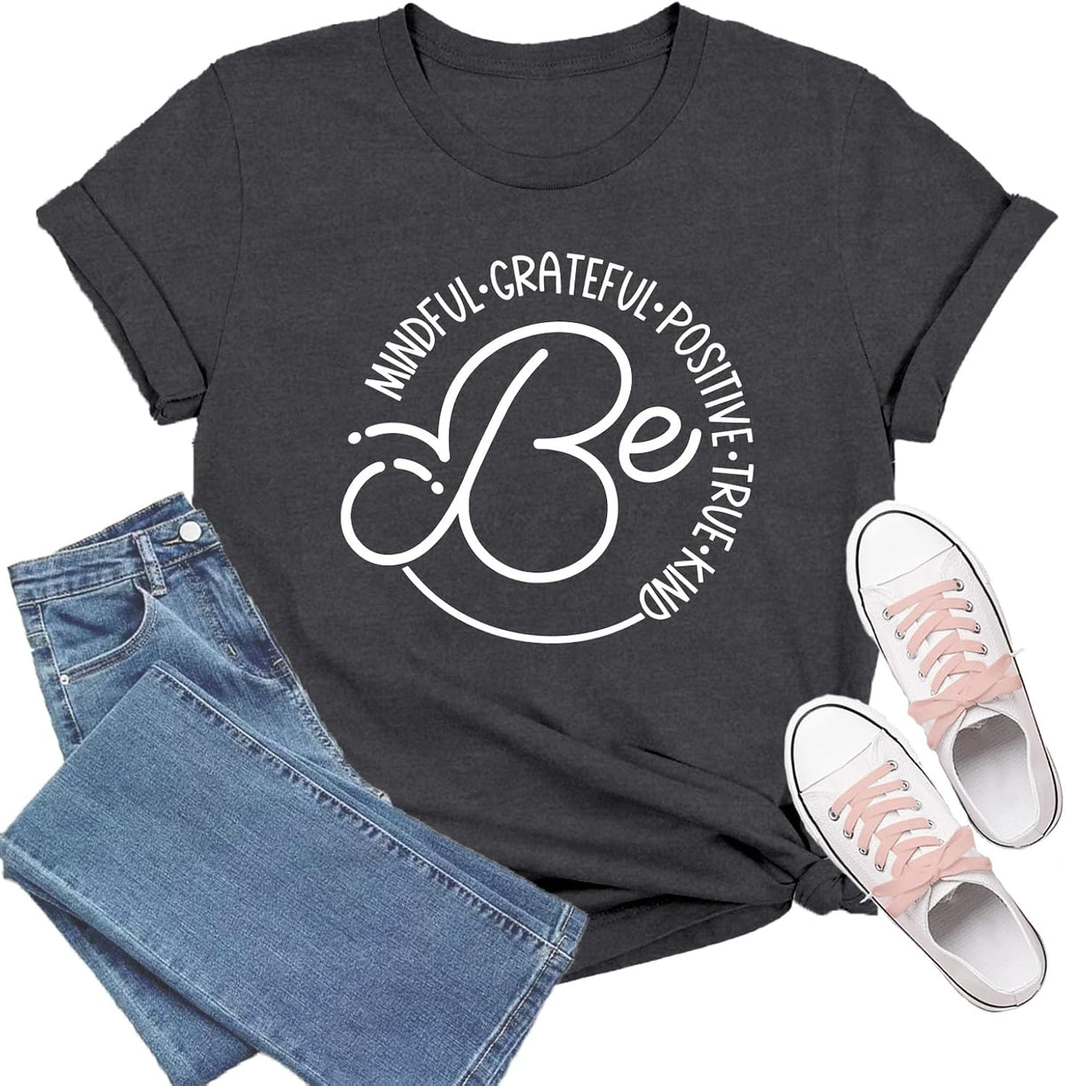 Be Kind Shirt for Women Kindness T-Shirts Inspirational Positive Short Sleeve