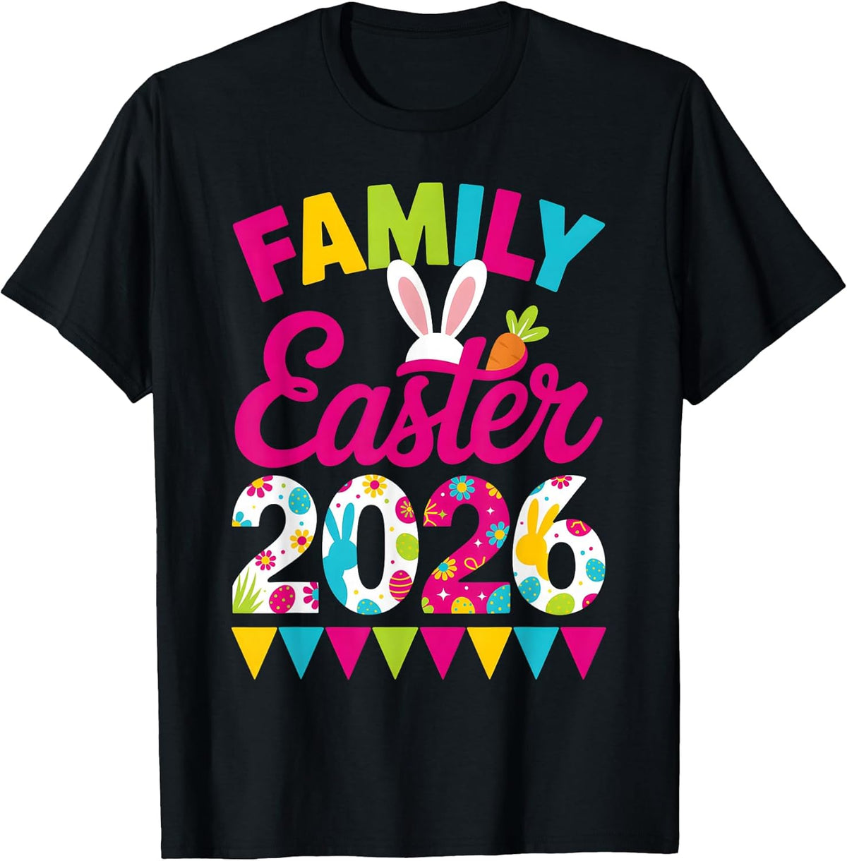 Family Easter 2026 Bunny Eggs Spring Holiday Crew T-Shirt