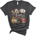 Retro Dive Bar Collage T-Shirt | Rock & Roll Revival Aesthetic Tee | Vintage Gambling Drinking Lifestyle