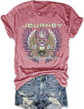 Journey T Shirts for Women Vintage Travel Shirt Funny Graphic Tees Short Sleeve Tops