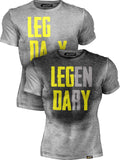 Men's Workout Shirt Sweat Activated Motivational Exercise Gym Moisture Wicking Fitness - Leg Day Legendary