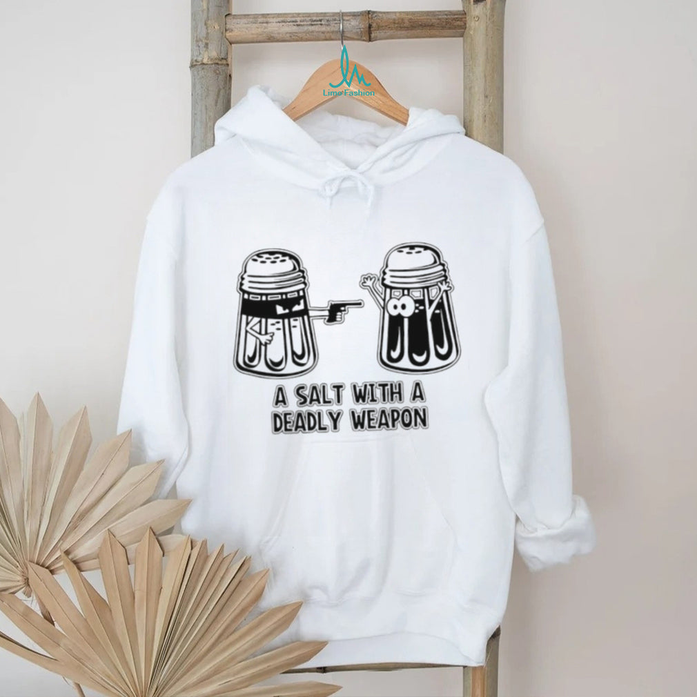 A Salt With A Deadly Weapon Funny Pun Cartoon Shaker T Shirt