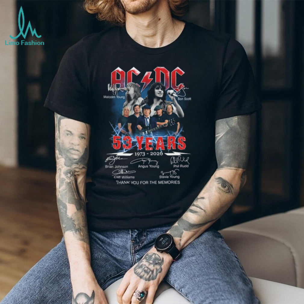 ACDC 53 Years Anniversary 1973 2026 Signature Memories T Shirt