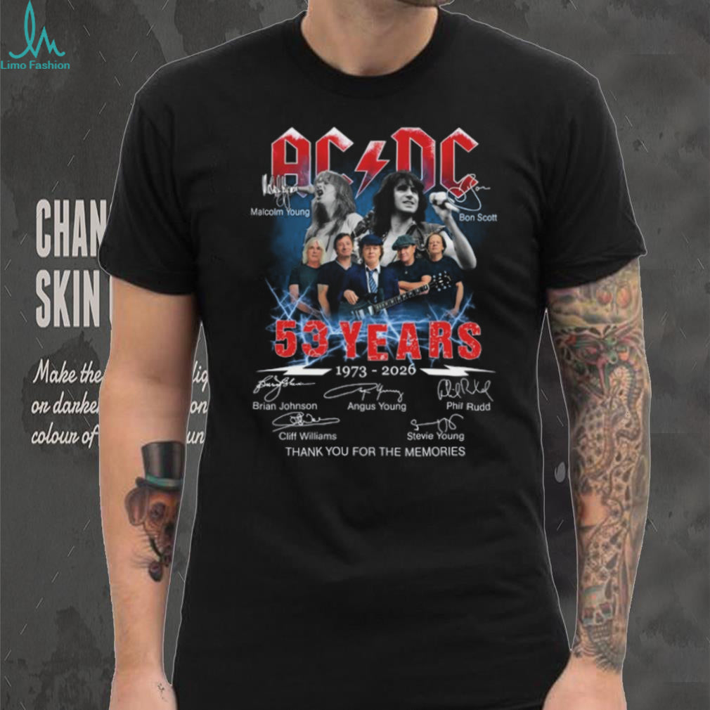 ACDC 53 Years Anniversary 1973 2026 Signature Memories T Shirt